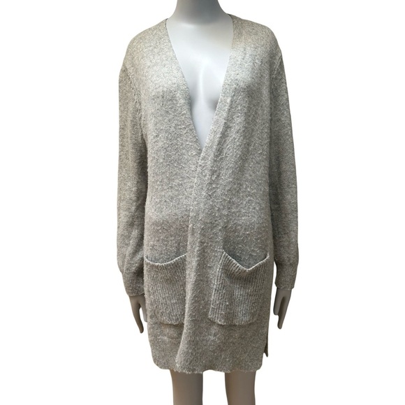 MARINE LAYER Open Front Cashmere Blend Gray Long Cardigan Size Large - Picture 9 of 14